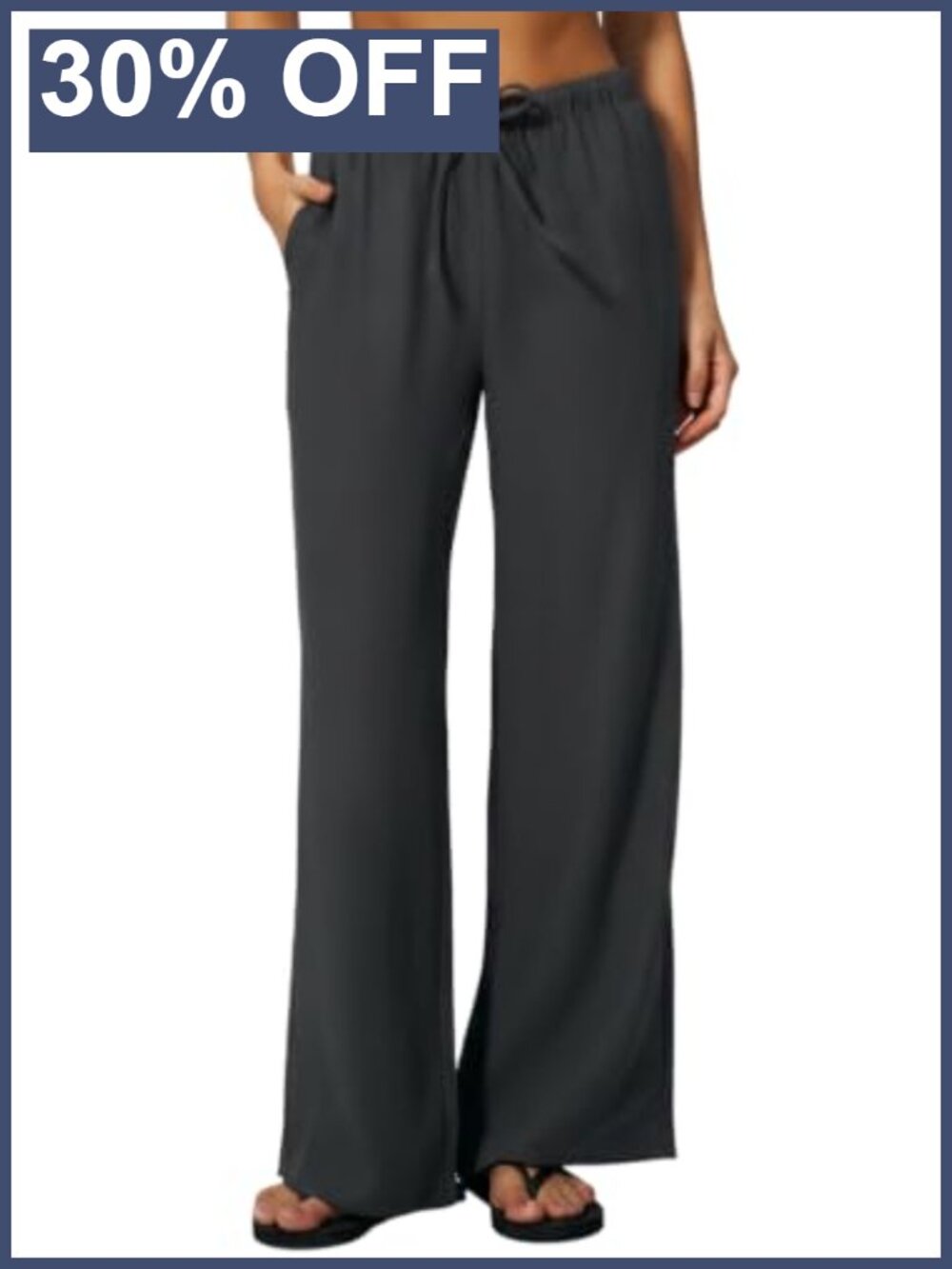 Wide Leg Palazzo Pants Wrinkle Resistant Flowy Drape Trousers